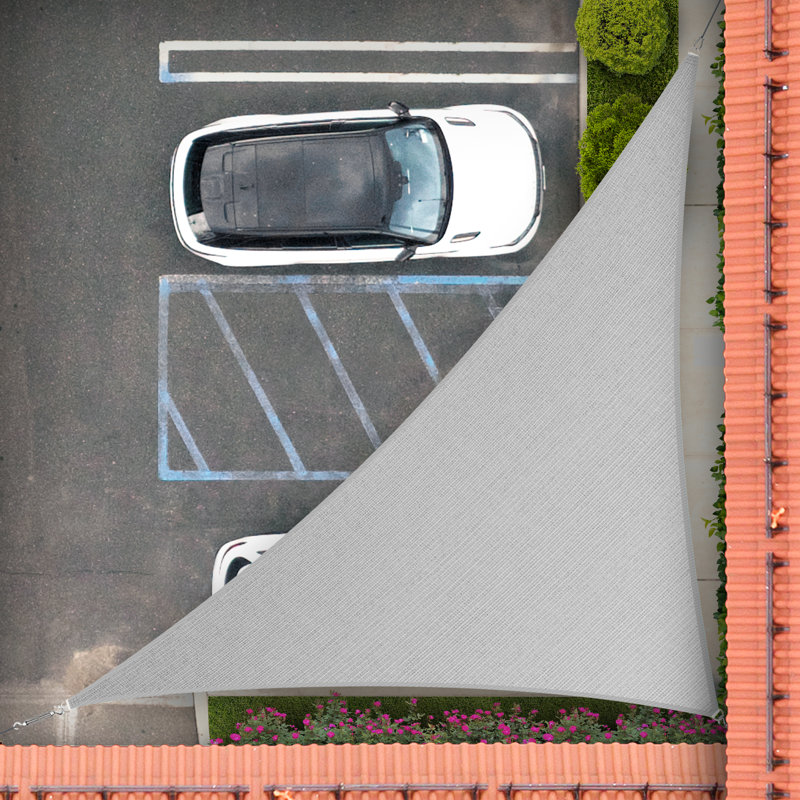 16 ft Grey Triangle Sun Shade Sail Canopy Fabric