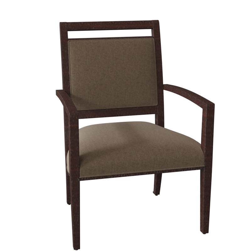 Preston Upholstered King Louis Back Arm Chair, Espresso, 9930 Driftwood