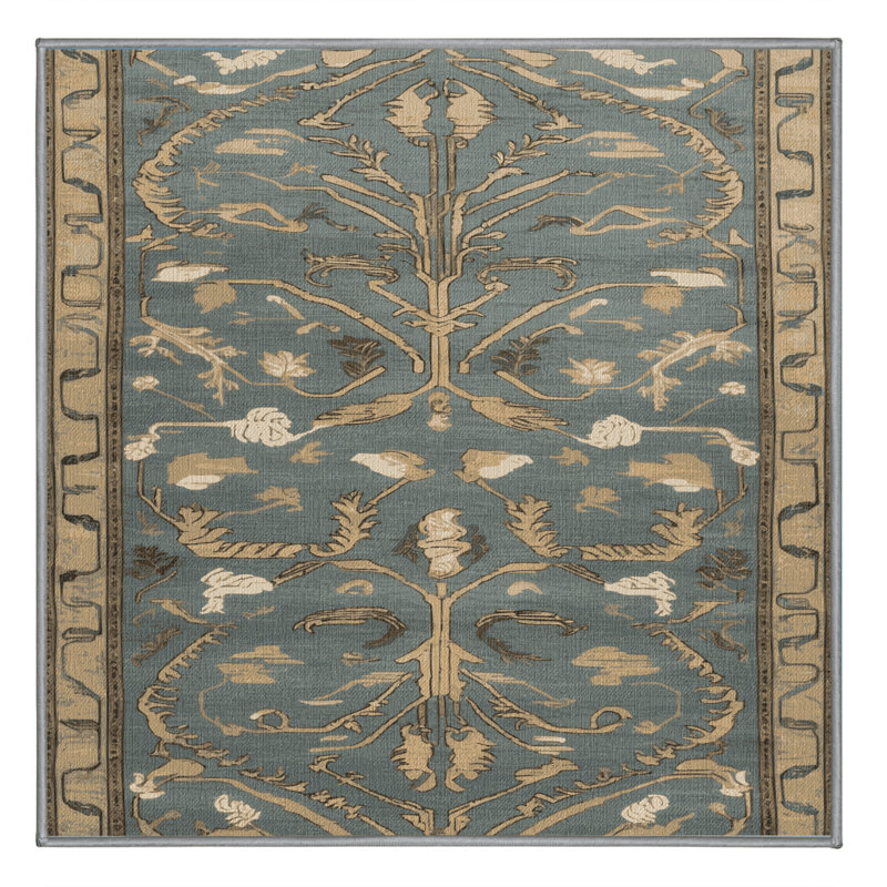 Tapis brun lavable à la machine, Carré 5 pi