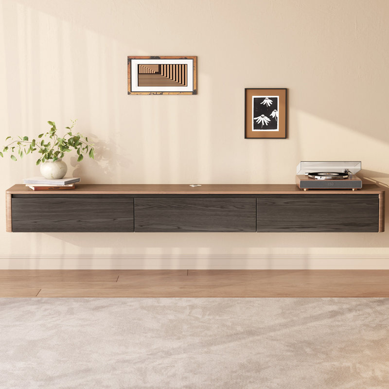 66.9" Floating Tv Stand For Tvs , Walnut