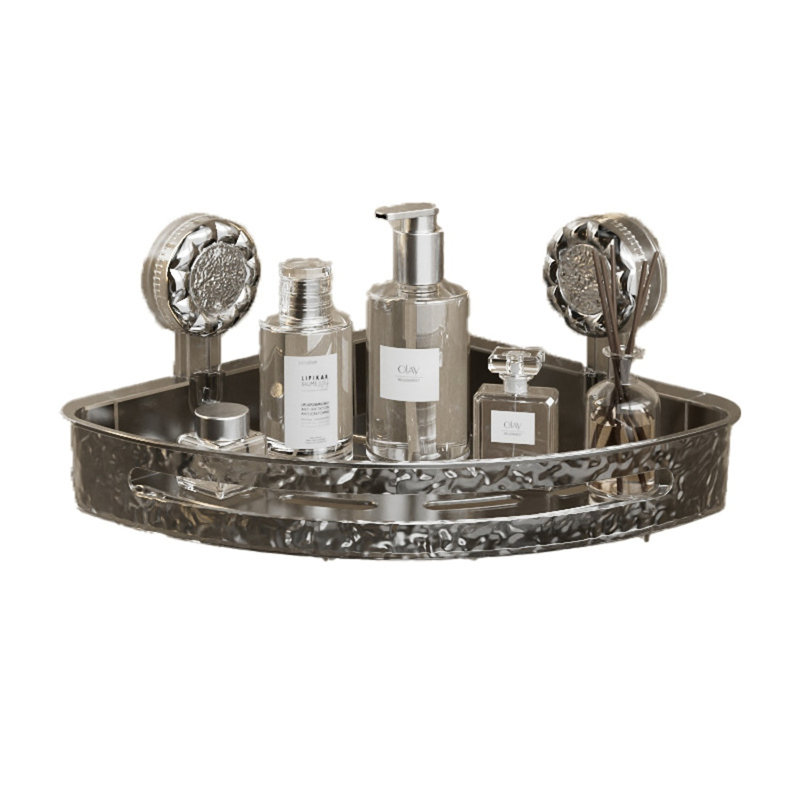 Serviteur de douche d'angle transparent avec crochet, Gris