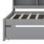 Cadre de lit plateforme en forme de L peu encombrant avec prises électriques intégrées, ports de chargement USB et 2 tiroirs de rangement