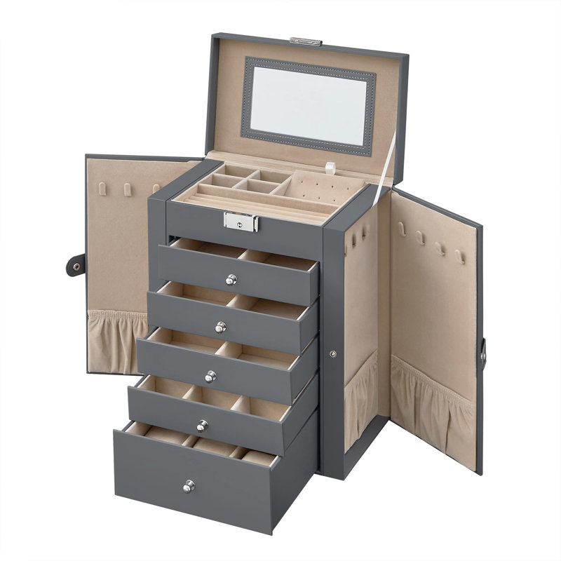 Wood Jewellery Box +, Grey