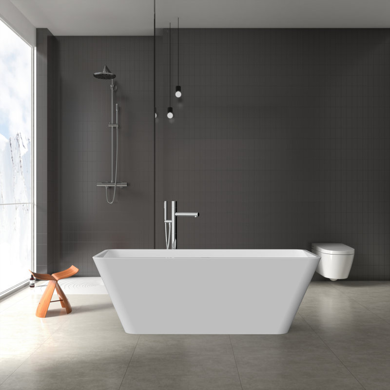 66'' x 30'' Freestanding Soaking Acrylic Bathtub