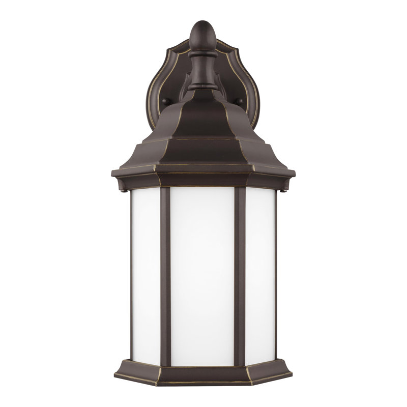 Sevier Medium One Light Downlight Outdoor Wall Lantern from Generation Lighting , No, Antique Bronze with Frosted Shade