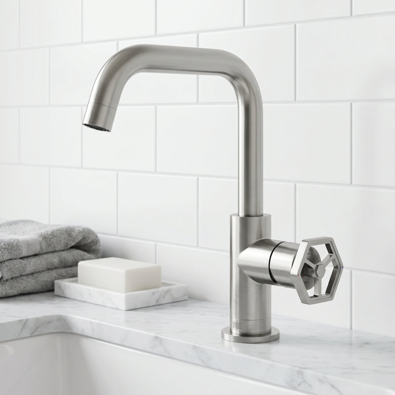 Robinet de salle de bain monocommande et monotrou H 9 po Ruxton, Nickel brossé