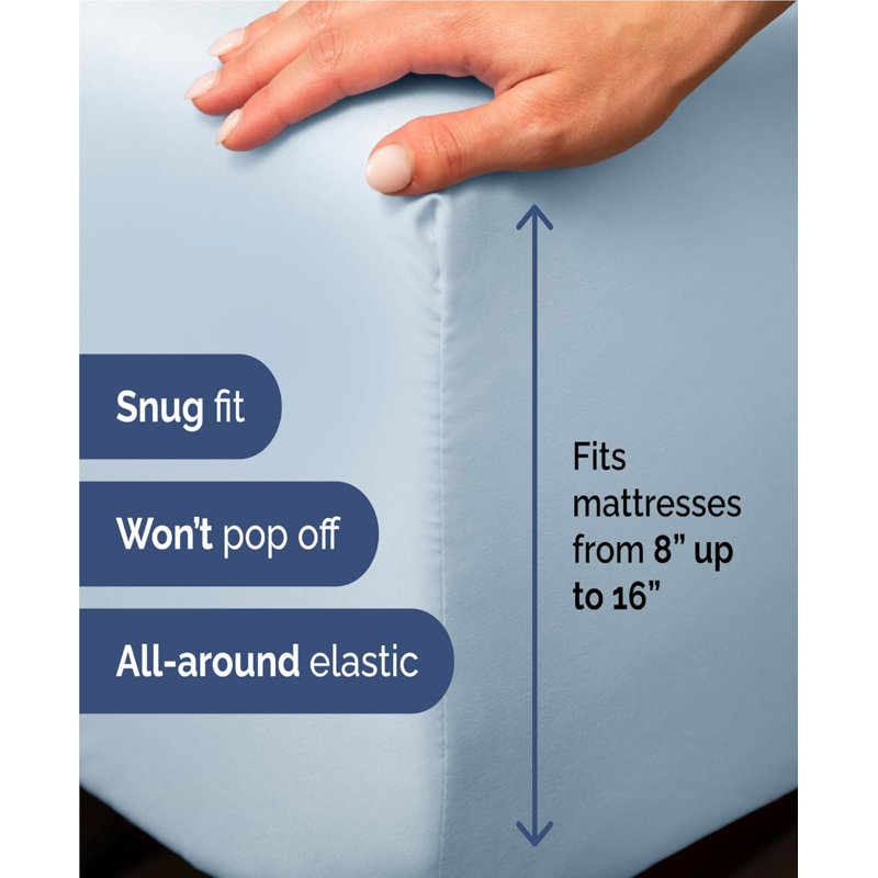 Premium Cooling, Soft & Wrinkle Free Sheet Set - Ultra Soft & Premium Hotel Luxury Bed Sheet Set, Light Blue