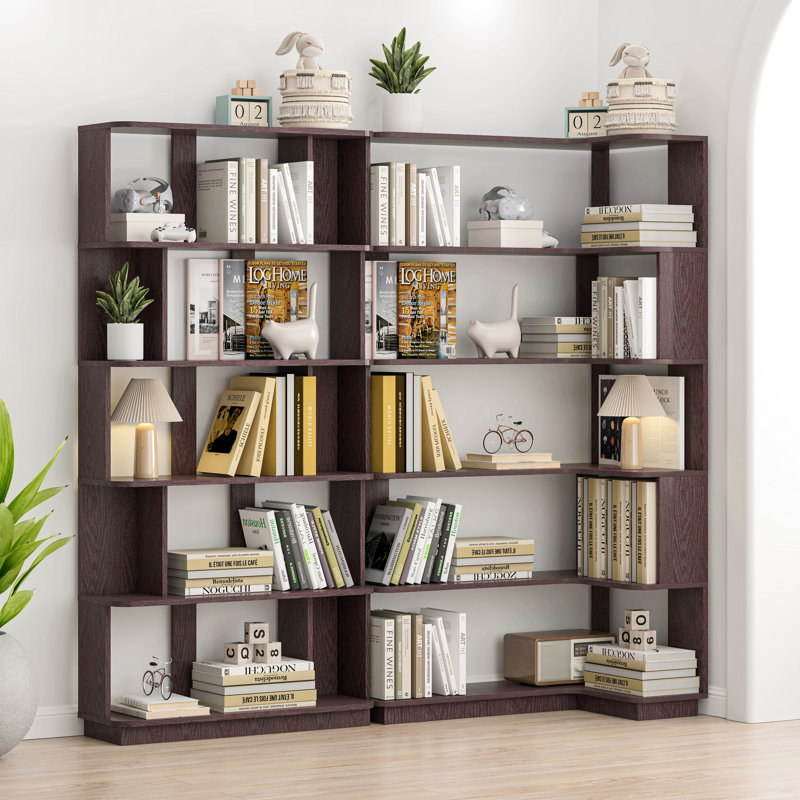 Modular Corner Bookcase Set with Extendable Shelving