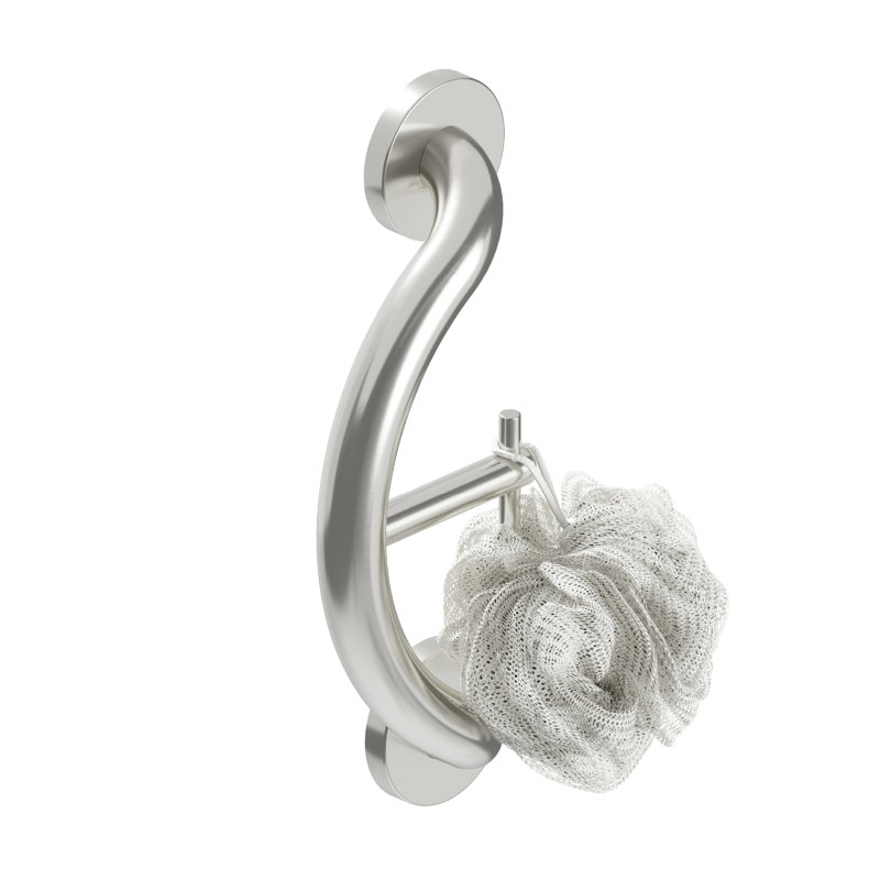 PLUS Towel & Robe Hook 14.5", Decorative Grab Bar (500 lb. Capacity), Brushed Stainless