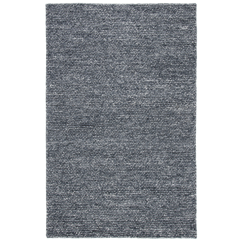 Tapis gris foncé fait à la main Elle, Rectangle 2 pi x 3 pi