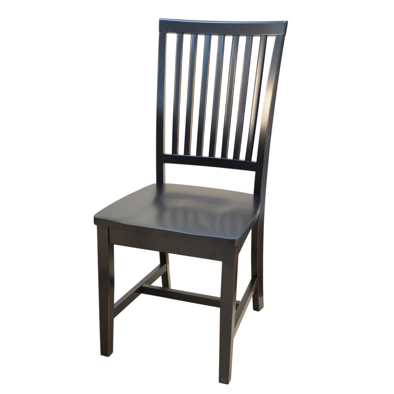 Elegant Black 20" Dining Chair with Armless Comfort and Vintage Hand-Finish, Antique Black