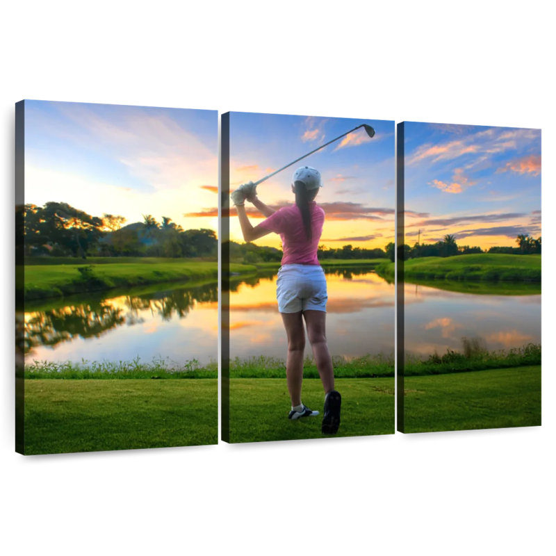 Sireci Golfer Girl, 20" H x 33" W