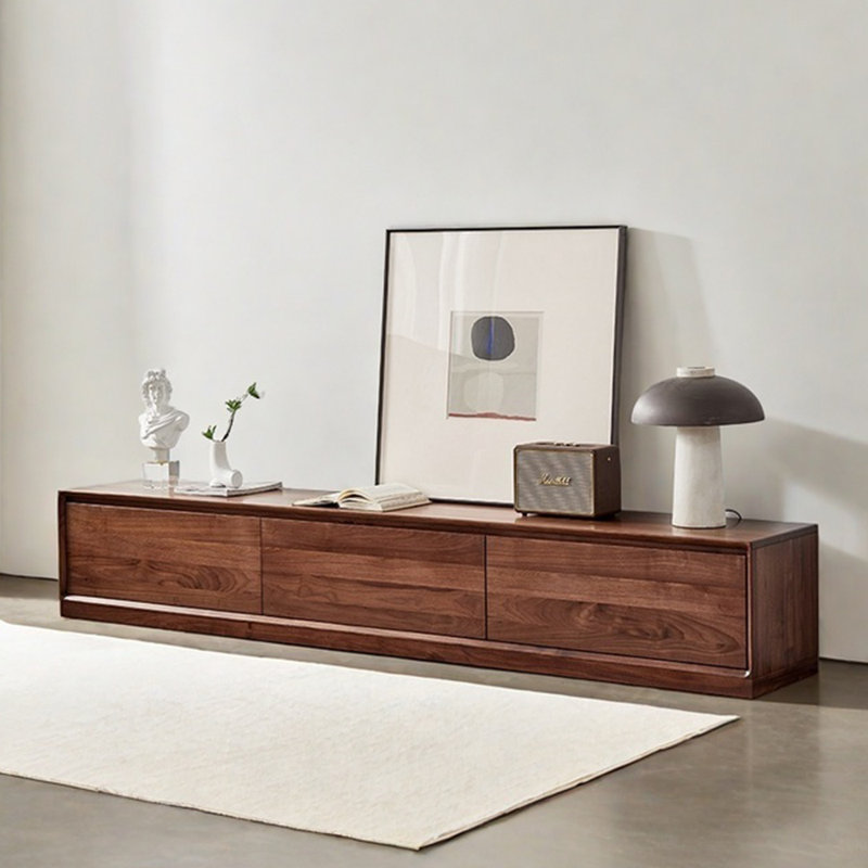 Meuble télé en bois massif de luxe, 86.61''