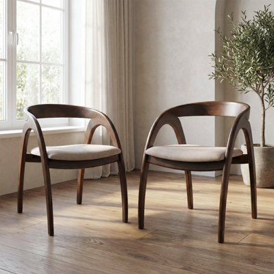 Rozella Solid Wood Curved Arm Chairs