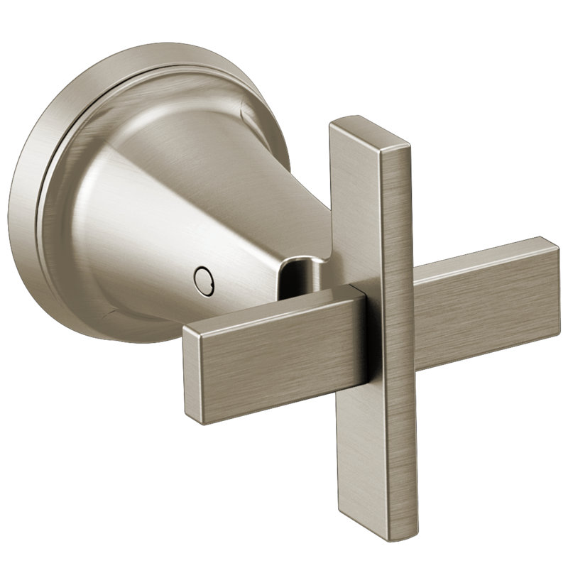 Levoir® Two-Handle Wall Mount Lavatory Faucet - Less Handles, Luxe Nickel, Cross