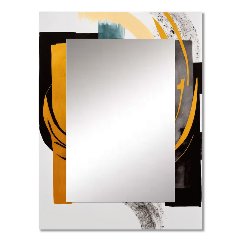 Art moderne moderne, art déco IV - transitionnel, miroir mural unique, grand miroir vert, 32 po x 24 po