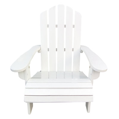 Outdoor Indoor White 'S Chair - Construction, Comfortable Seat, Armrest, Easy Assembly, 110 Lbs Weight Bearing Populus Wood Enjoy Relaxation In Patio, Porch, Deck, Garden, Poolside, Max Load