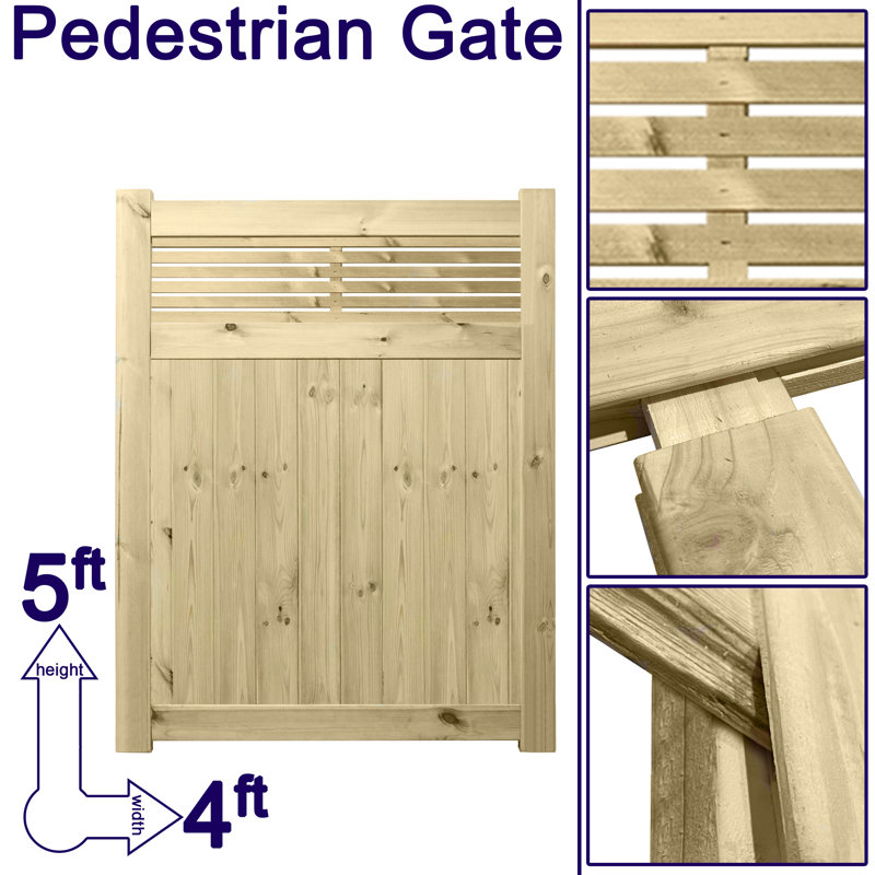 Kallas Pressure Treated (Tanalised) Wood Gate, 150cm H x 120cm W x 4.5cm D
