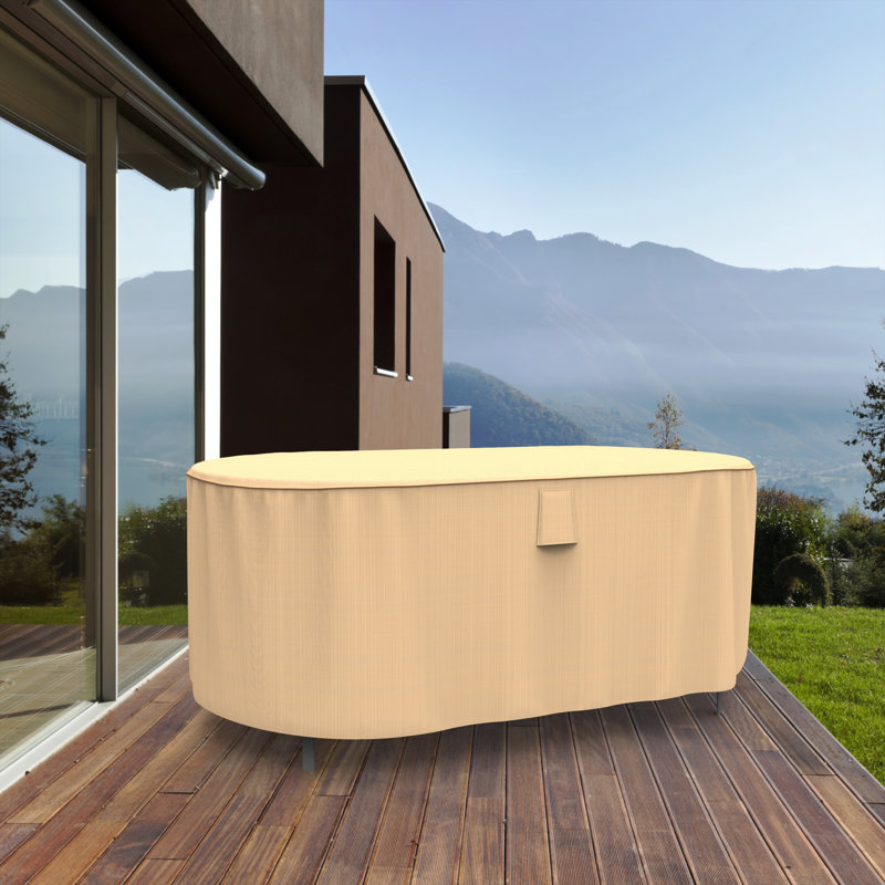 Housse pour table de patio ovale ivoire Ivan, H 28 po x l 84 po x P 42 po