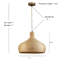Luminaire suspendu en forme de dôme naturel à 1 lumière Allmon avec accent en bois