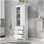 Grande armoire de rangement avec trois tiroirs pour salle de bain / bureau, blanc