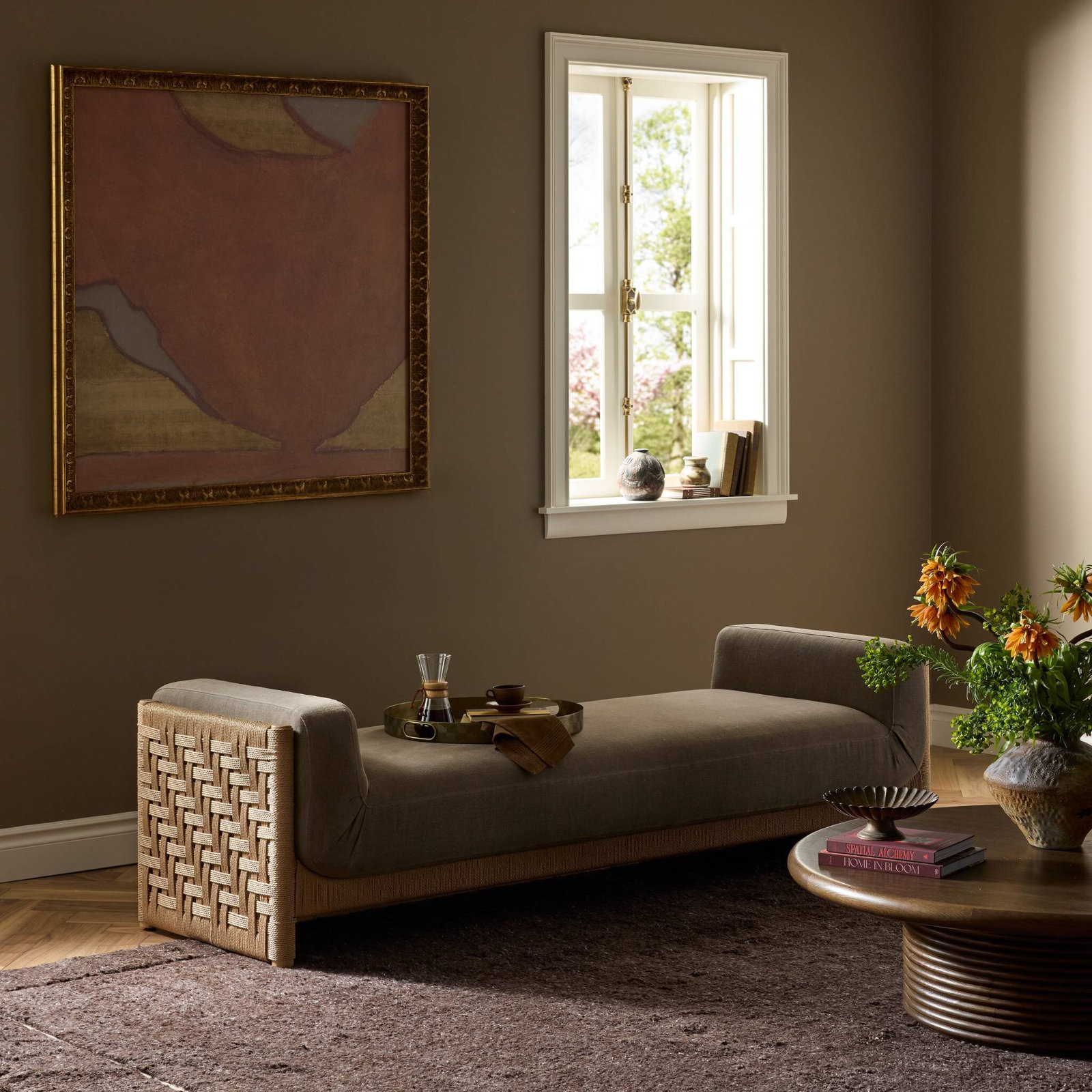 Highland Dunes 85" Linen Bench