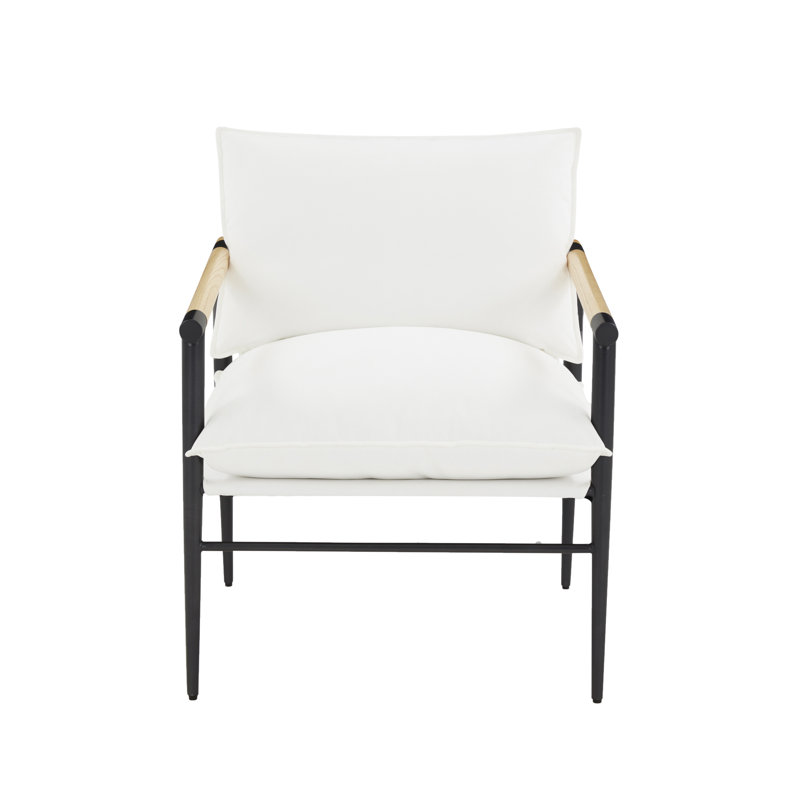 Fauteuil d'appoint en ardoise Kala, Mélange de polyester blanc