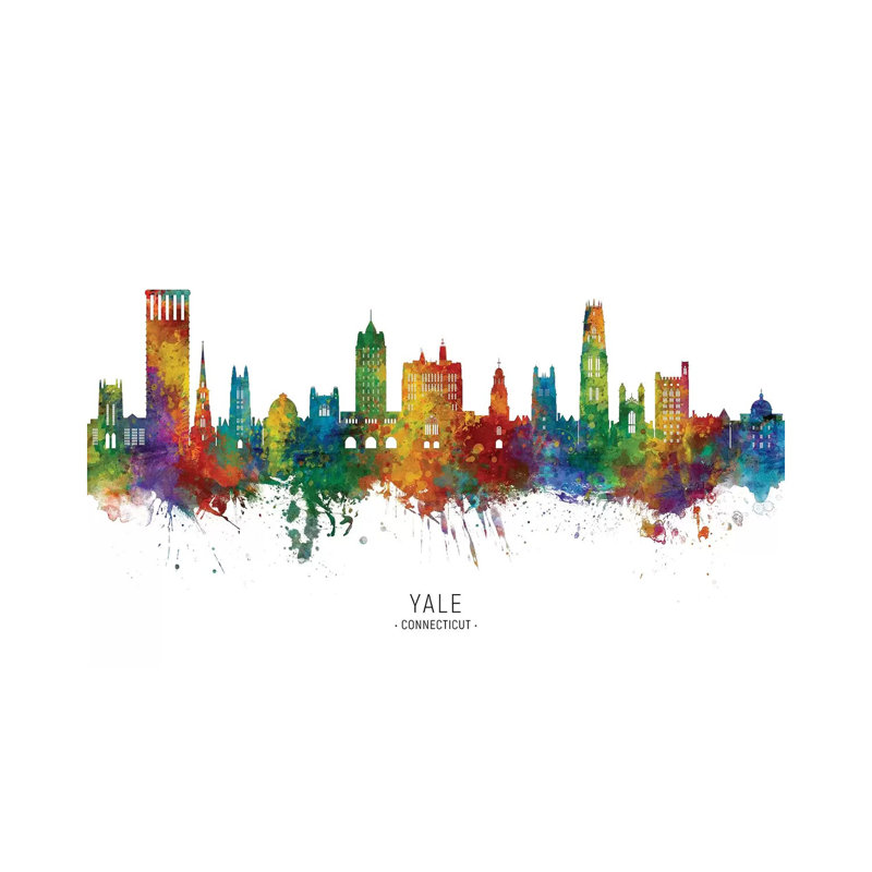 «Yale Connecticut Skyline» par Michael Tompsett, impression sur toile tendue, H 8 po x l 12 po x P 0,75 po