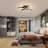 Modern Dimmable LED Ceiling Light With Remote, Black Oval Flower Design, 8-Light Fixture For Bedroom, Living Room, Or Hallway - Adjustable Brightness& Color Temperature, Easy To Clean, Heat-Resistant Metal Finish