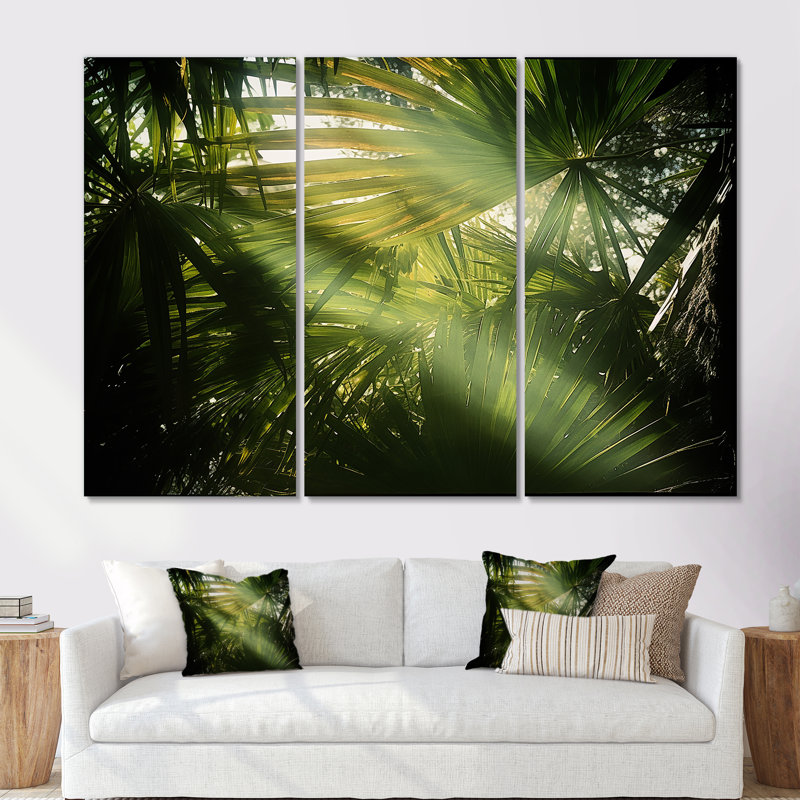 Jungle S Verdant Embrace II - ensemble d'art mural sur toile Jungle, H 28 po x l 36 po x P 1 po, Toile tendue