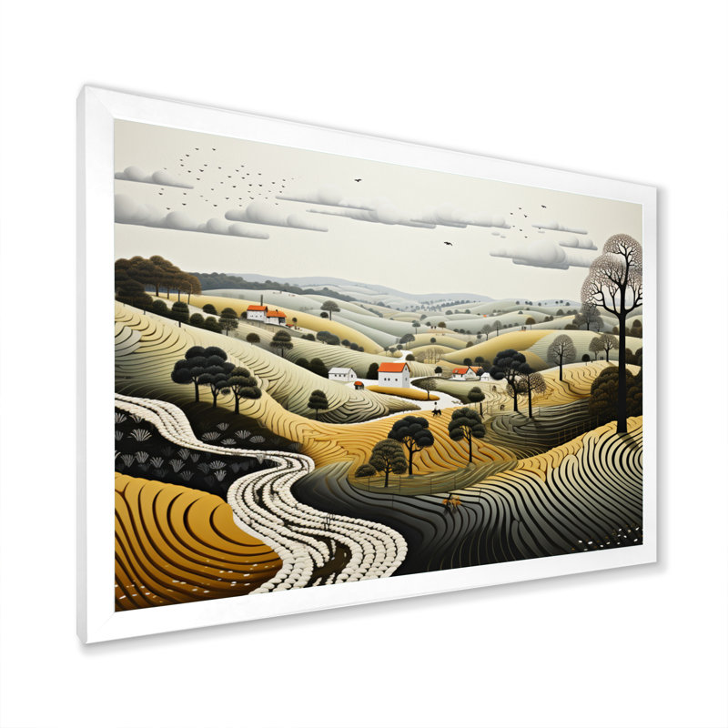 Farm Farm - Impression sur toile, H 12 po x l 20 po x P 1 po, Cadre photo blanc