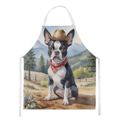 Tablier de bienvenue Boston Terrier Cowboy