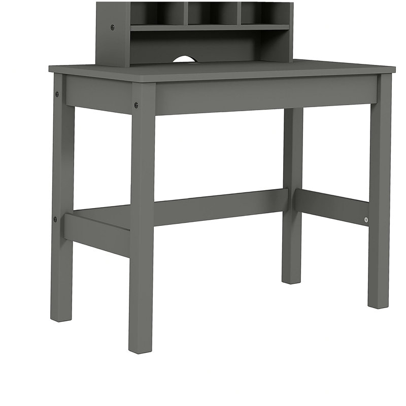 Bureau d'écriture gris avec mezzanine