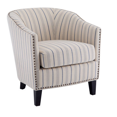 Upholstered Stripe Barrel Chair