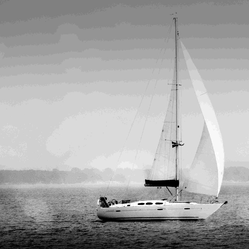 Lake Sail Square I, H 12 po x l 12 po, Non, Cadre simple argenté