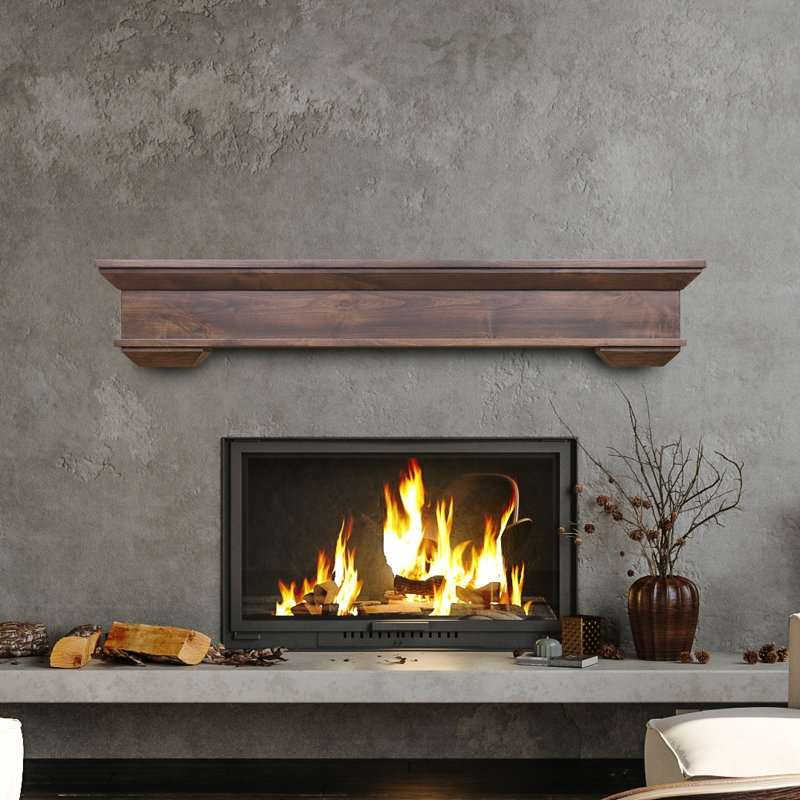 Capri Fireplace Mantel with Corbels, 72", Brown Wood