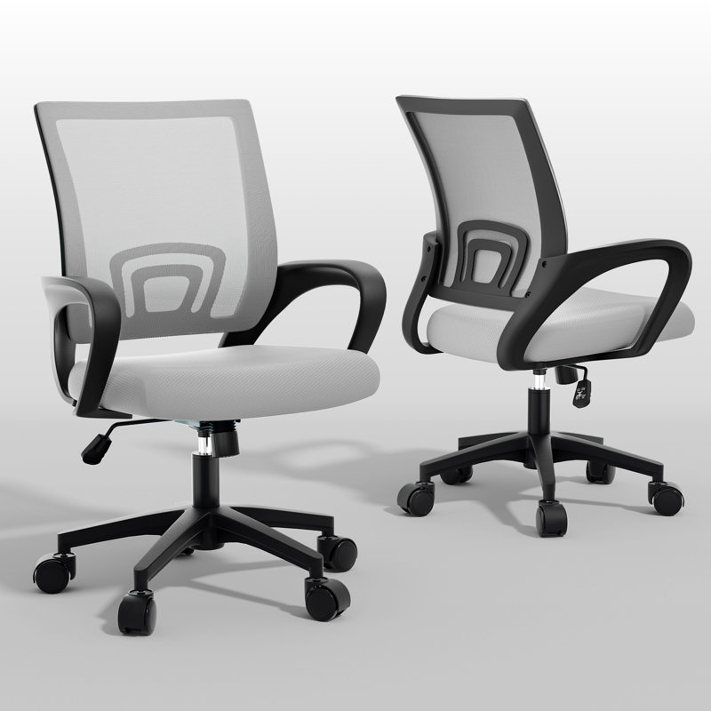 Chaises de bureau en maille Chaises de bureau d'ordinateur réglables et pivotantes avec support lombaire, Gris
