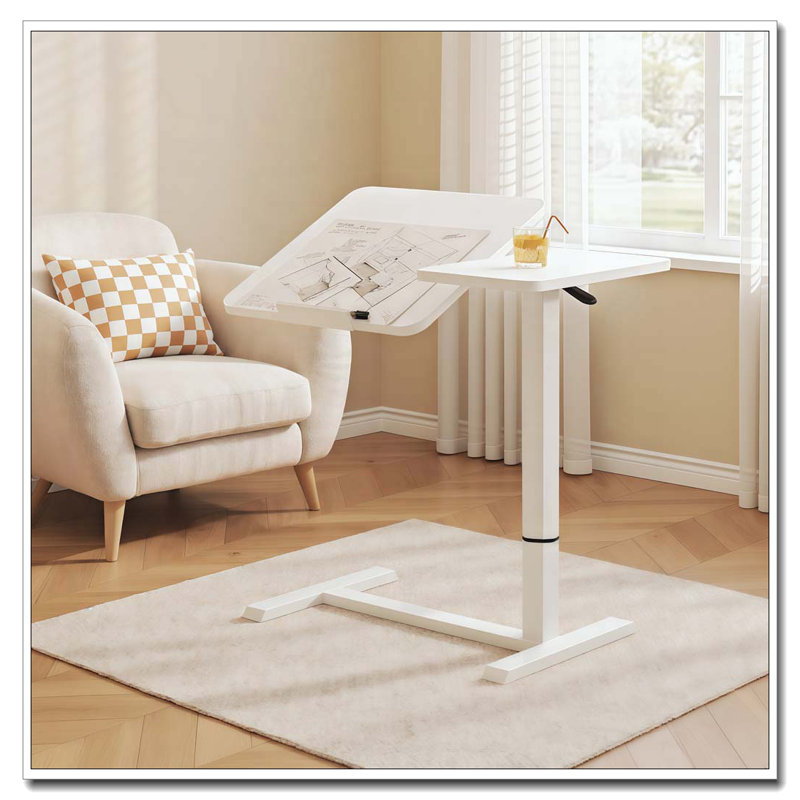Table de chevet inclinable et mobile, Blanc