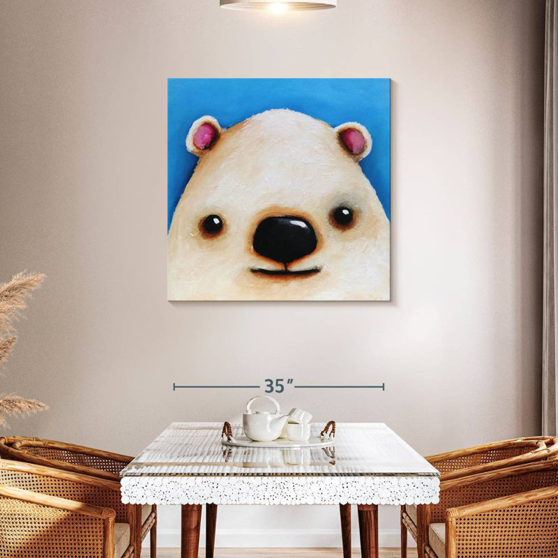 Ashelle l'ours polaire, H 36 po x l 36 po