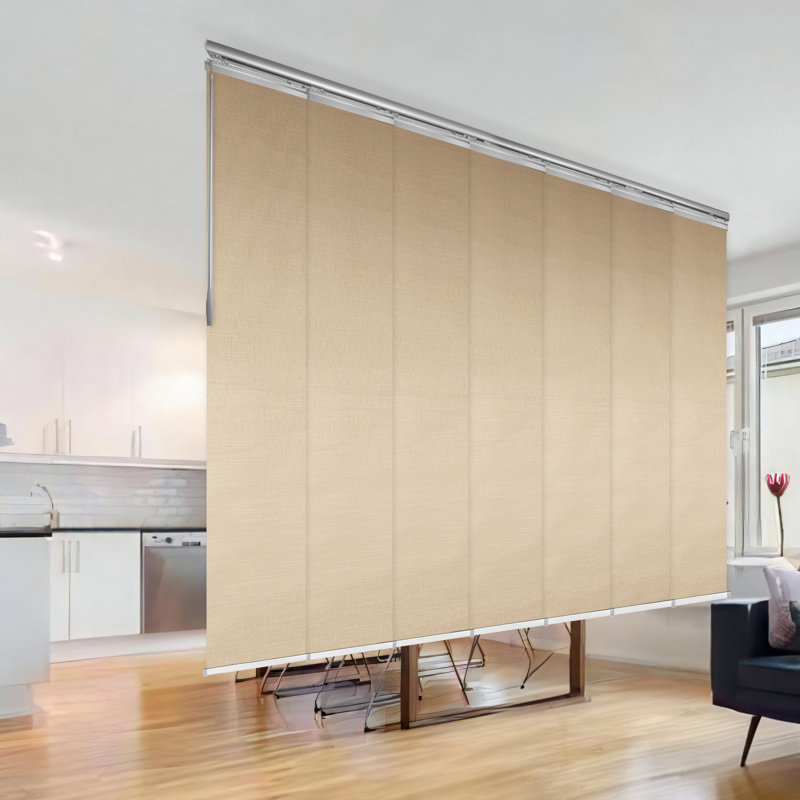 Rail à panneau simple extensible Flax Gold 7 panneaux l 58 po x H 91,4 po, largeur de panneau 15,75 po