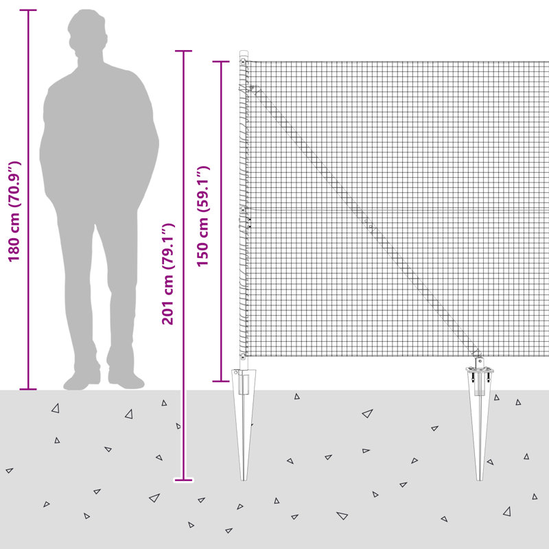 Fence Panels, Silver, 150cm H x 5000cm W