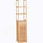 Tall Bathroom Cabinet With Drawer And Slatted Shelves, Slim Bamboo Linen Tower With Louvered Door, Natural