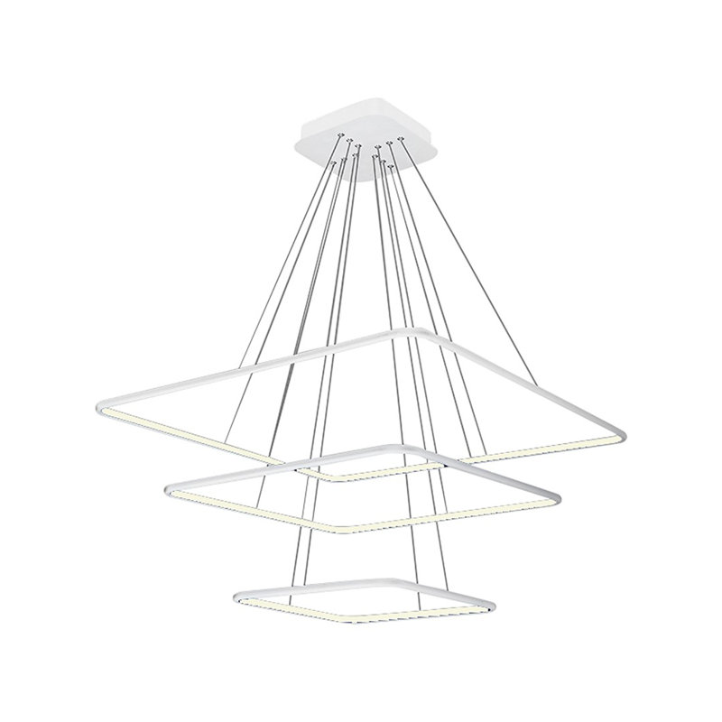Nix 3 - Light Black LED Square/Rectangle Pendant, White
