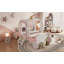 Lit de voiture avec couronne Princess, lit plateforme en bois avec escalier-985767942