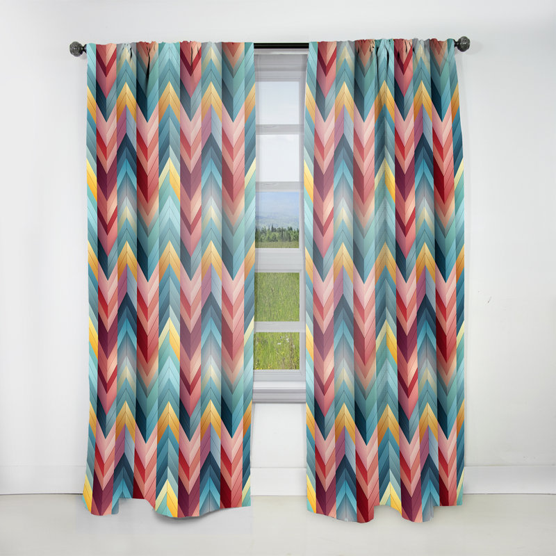 Motif à chevrons architectural - Splendor Chevron - Rideau obscurcissant - 1 panneau, L 52 po x L 84 po