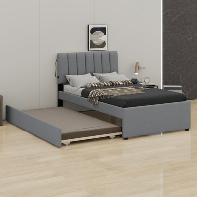 Upholstered Platform Bed With Trundle