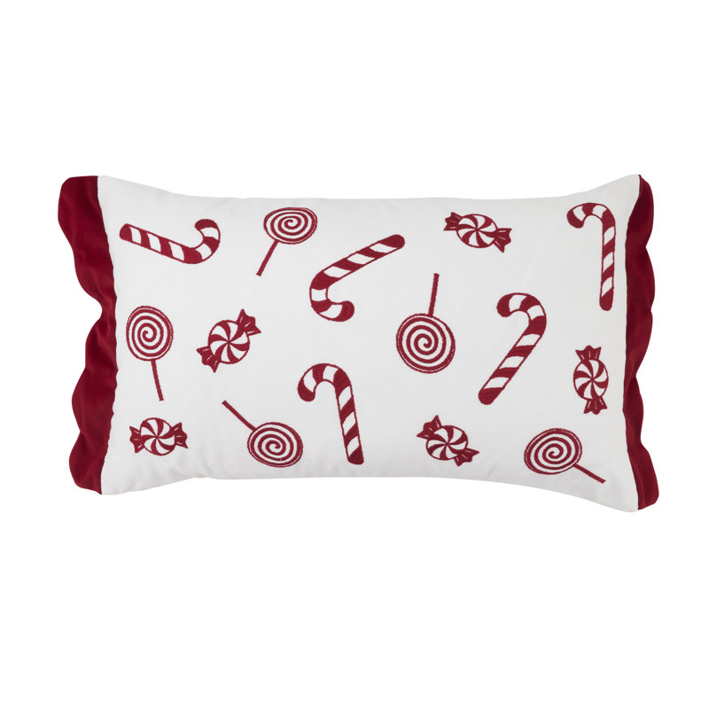 Coussin décoratif Candy Cane & Peppermint - Coussin décoratif festif avec duvet et du confort, 12 po x 20 po, Duvet de canard