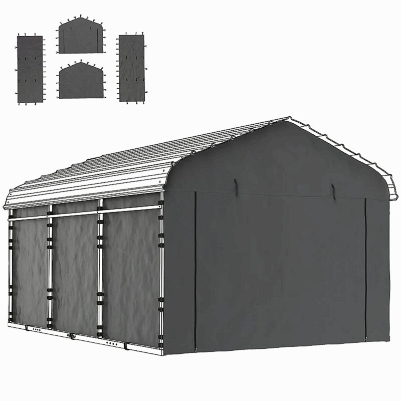 Housse de remplacement latérale imperméable, panneau de remplacement pour abri d'auto (seulement pour abri d'auto)