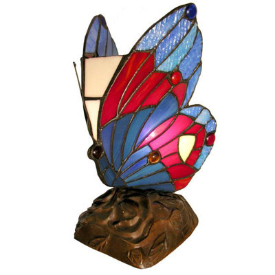Éclairage de fantaisie en verre d’art éclairé 9,5" papillon Prunty