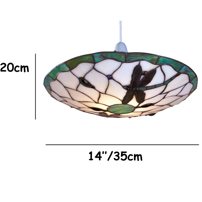 Plainville 15cm H Glass Bowl Pendant Shade ( Screw On ), Green